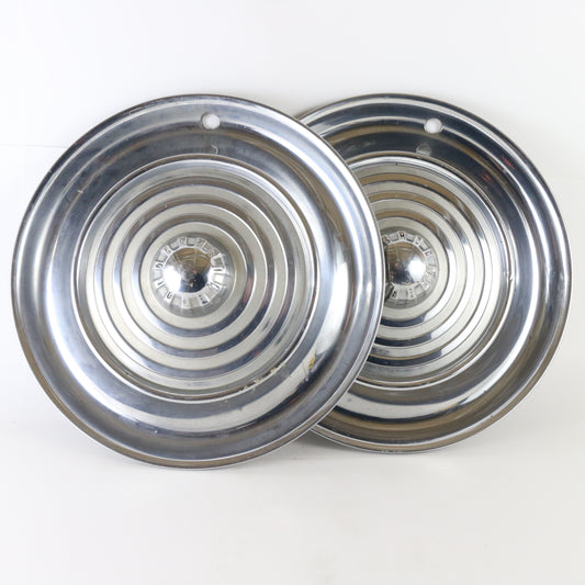 Lot Of 3 Vintage 1957 Chevrolet Bel Air Metal Wheel Hubcaps 14.5" ORIGINAL