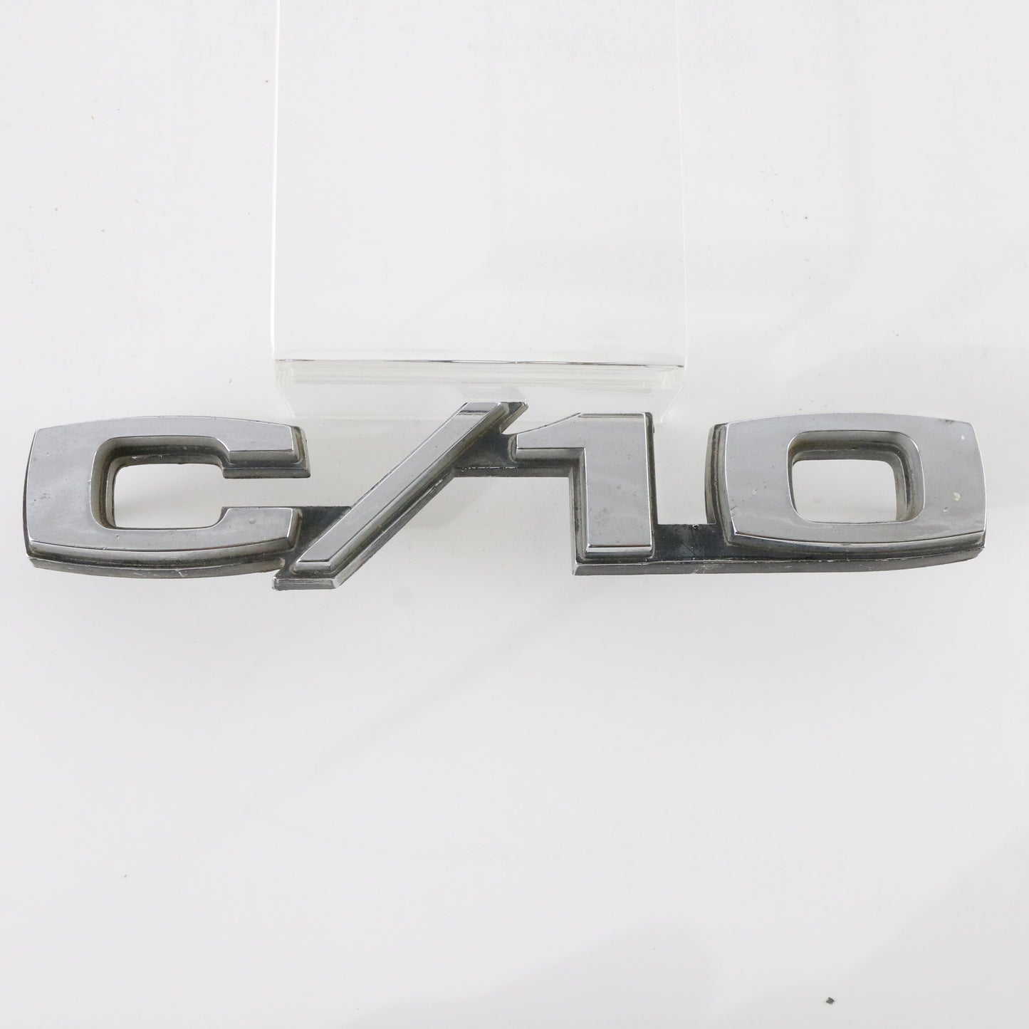 Vintage Chevy C/10 Metal Silver Automobile Fender Emblem