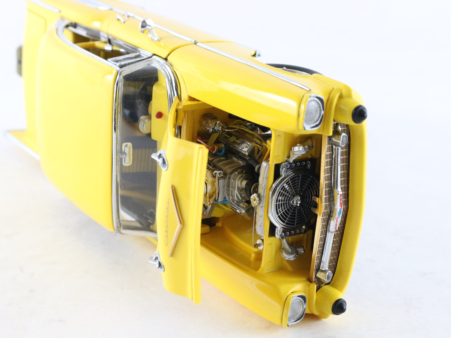 1957 Chevrolet Bel Air Pro Street Hardtop Yellow Danbury Mint 1:24 Model Car