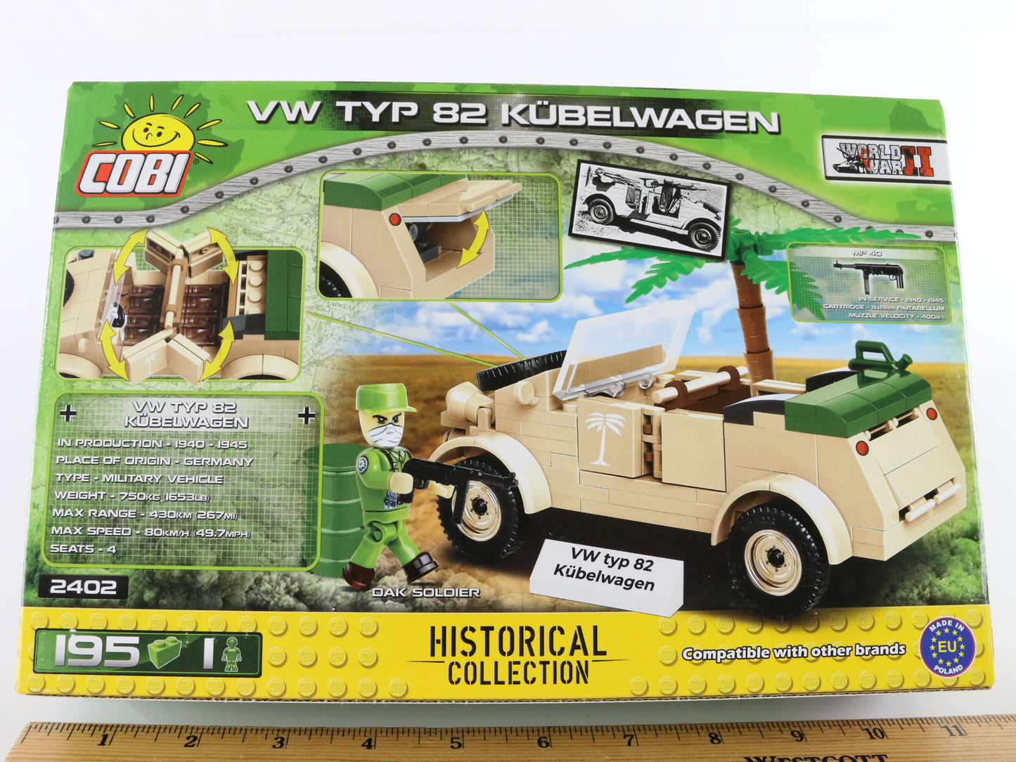 Volkswagen VW Typ 82 Kubelwagen WW2 German Historical Collection Cobi 2402