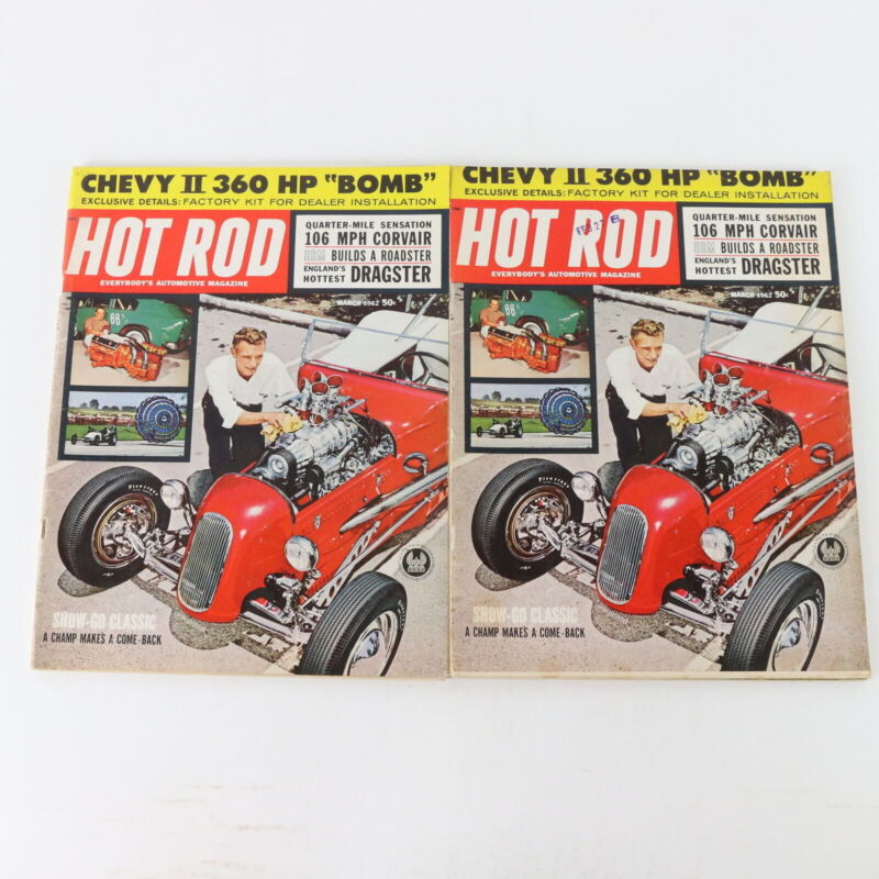 Lot Of 5 Hot Rod Chevy II 360 Hp Bomb March 1962 Vintage Car Magazines