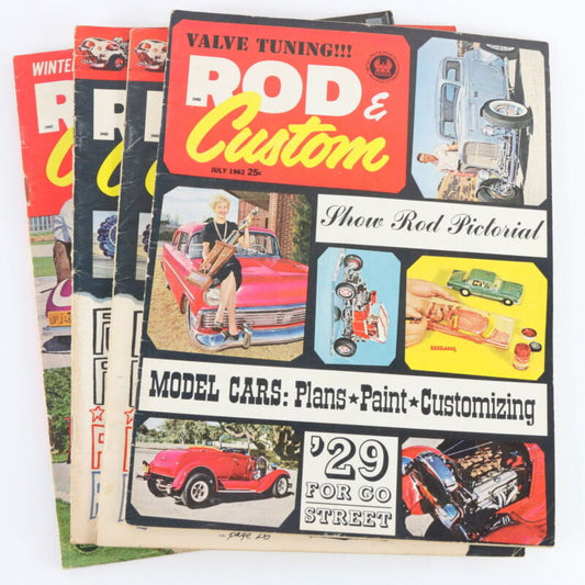 Lot Of 4 Rod & Custom May June July 1962 Vintage Car Magazines