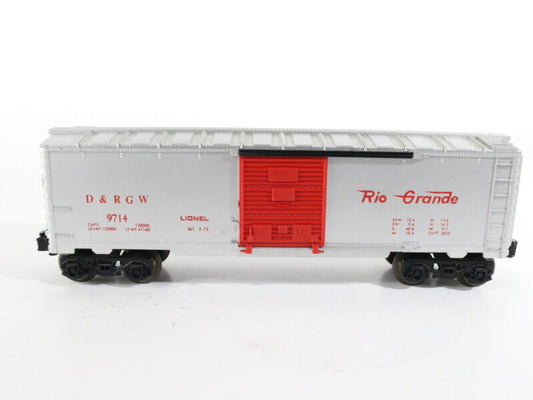 Rio Grande D&RGW 9714 Silver & Red Single Door Boxcar Lionel O