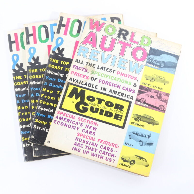 Lot Of 4 Motor Guide World Auto Review Hop Swap Restyle Mar June 1960 Car Mags