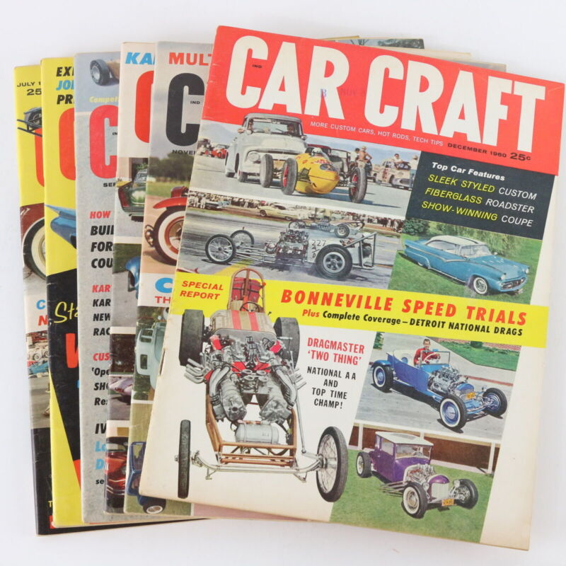 Lot Of 6 Car Craft July Aug Sep Oct Nov Dec 1960 Vintage Car Magazines