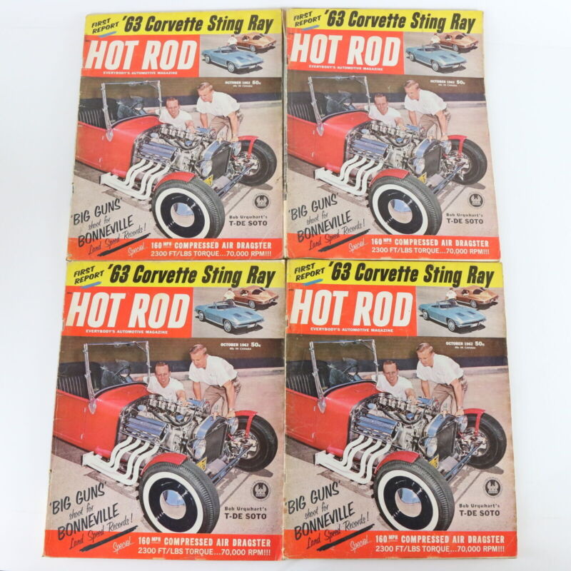 Lot Of 10 Hot Rod '63 Corvette Sting Ray Report October 1962 Car Magazines