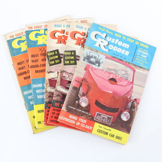 Lot Of 5 Custom Rodder Jan Mar Apr 1958 Vintage Car Magazines