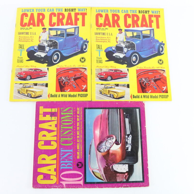 Lot Of 6 Car Craft January February March 1963 Vintage Car Magazines