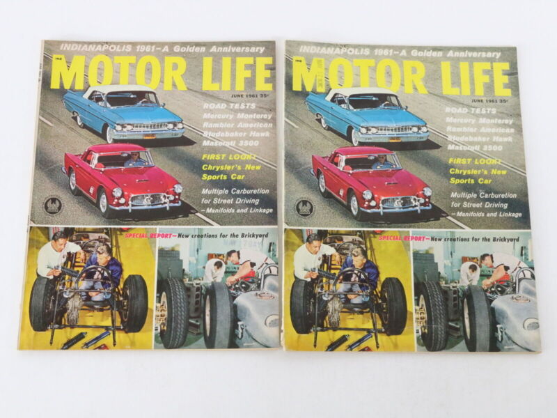 Lot Of 6 Motor Life Magazines Vintage AUTOMOBILIA June July May 1961 35c