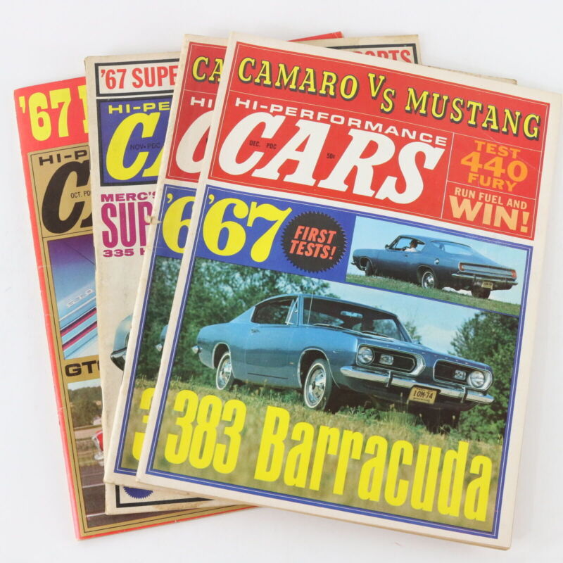 Lot Of 4 Hi-performance Cars Oct Nov Dec 1966 Vintage Car Magazines