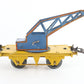 Hornby Meccano O Train Blue & Yellow Tinplate Breakdown Crane Car functional rescue crane car vintage set