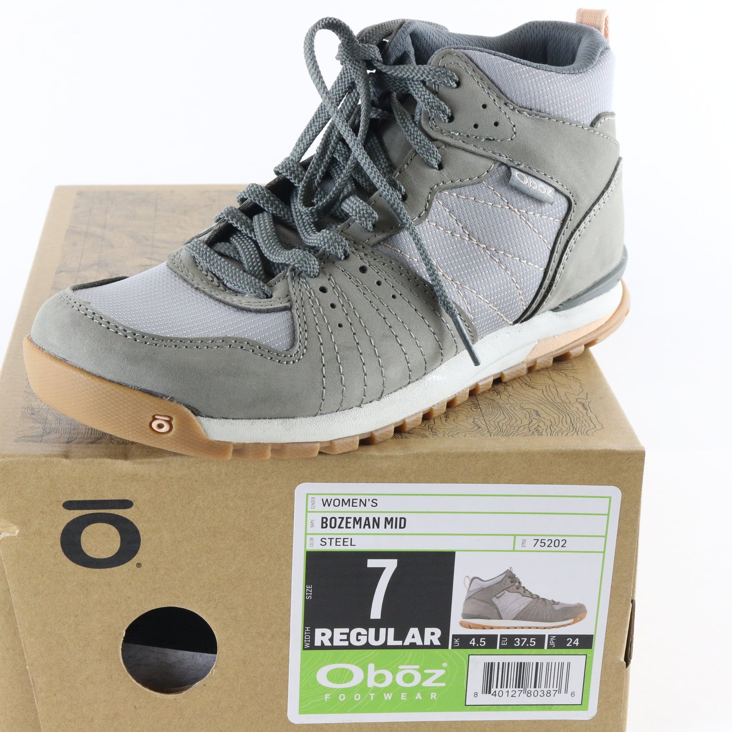 Oboz Bozeman Mid Steel Womens Hiking Trail Boots Shoes Size 7 USA 75202