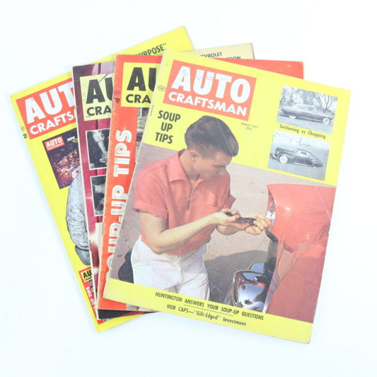 Lot Of 4 Auto Craftsman Dec 1956 Aug Dec 1957 Feb 1958 Vintage Car Magazines