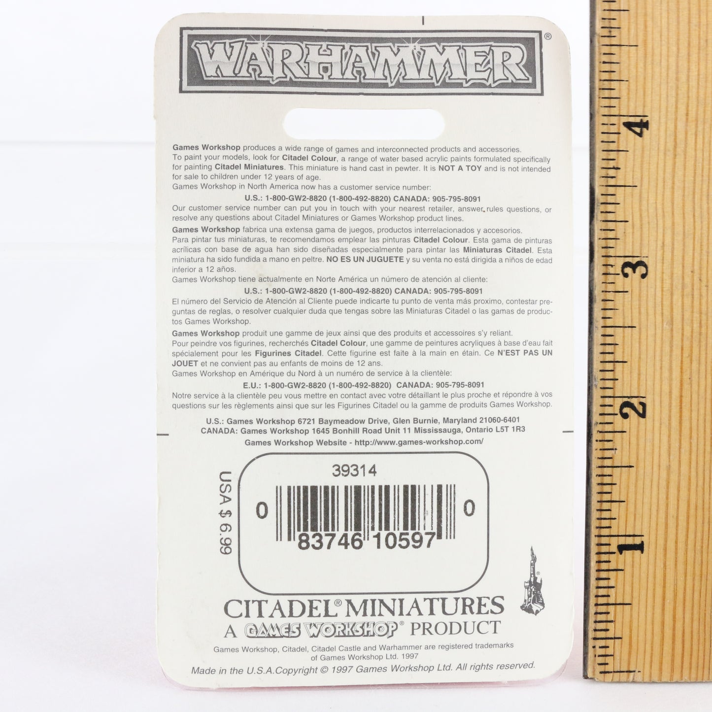 Dwarf Hammer Lord Citadel Warhammer 8597A Unpainted Figures