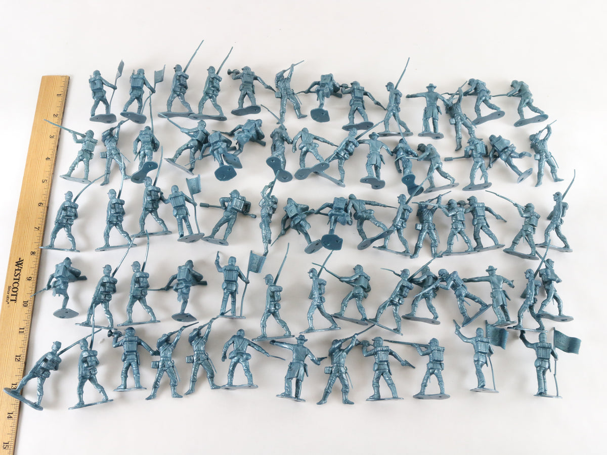 Large Lot Of Union Soldiers American Civil War Marx 54mm Blue Plastic Figures