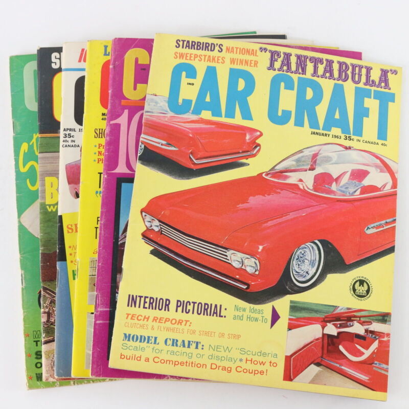 Lot Of 6 Car Craft Jan Feb Mar Apr May June 1963 Vintage Car Magazines