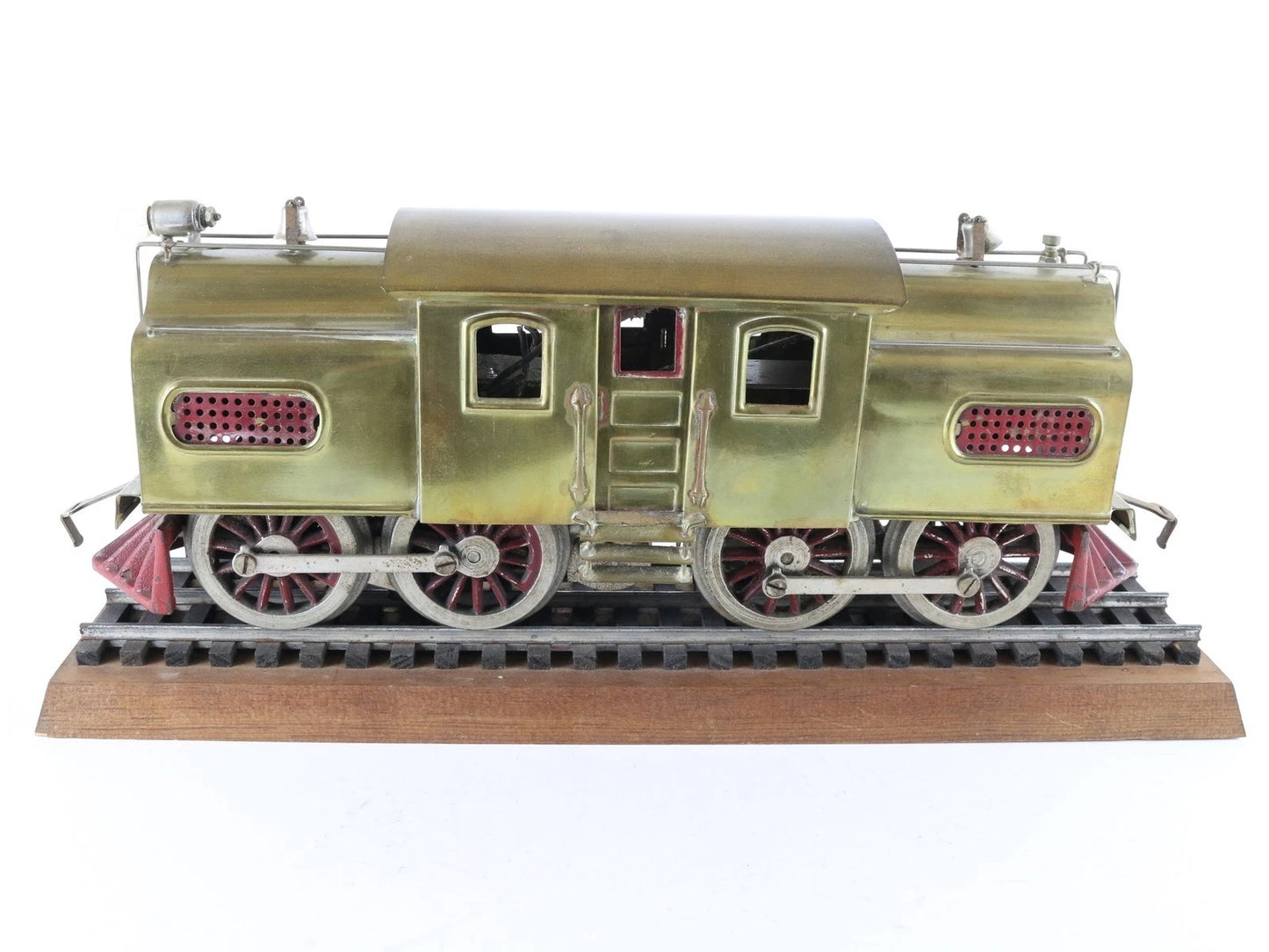 Lionel Prewar Standard Gauge 54 Electric Brass Locomotive Train Car W/ Track