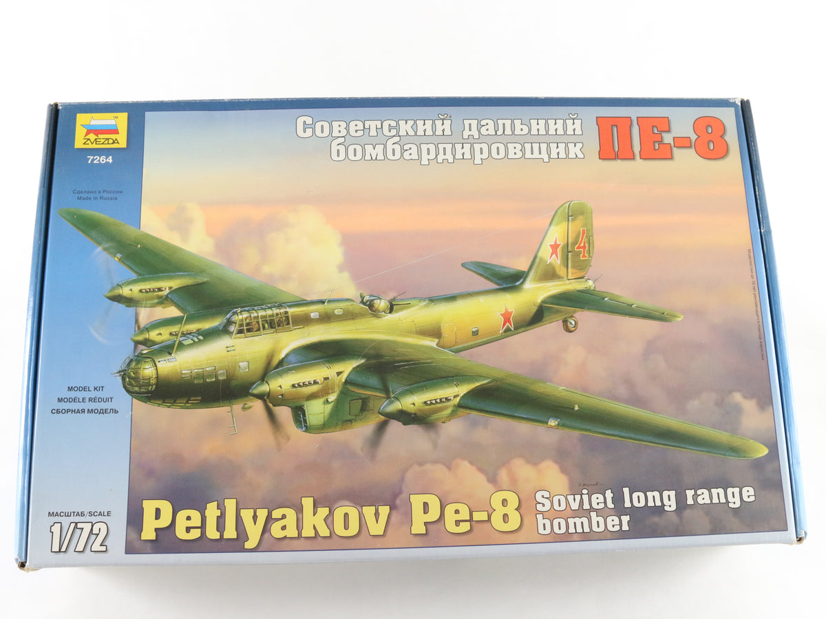 Petlyakov PE-8 Soviet Long Range Bomber Plane Zvezda 1:72 Model Kit 7264