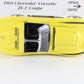 1969 Chevy Corvette ZL-1 Coupe Yellow Danbury Mint 1:24 Diecast Model Car