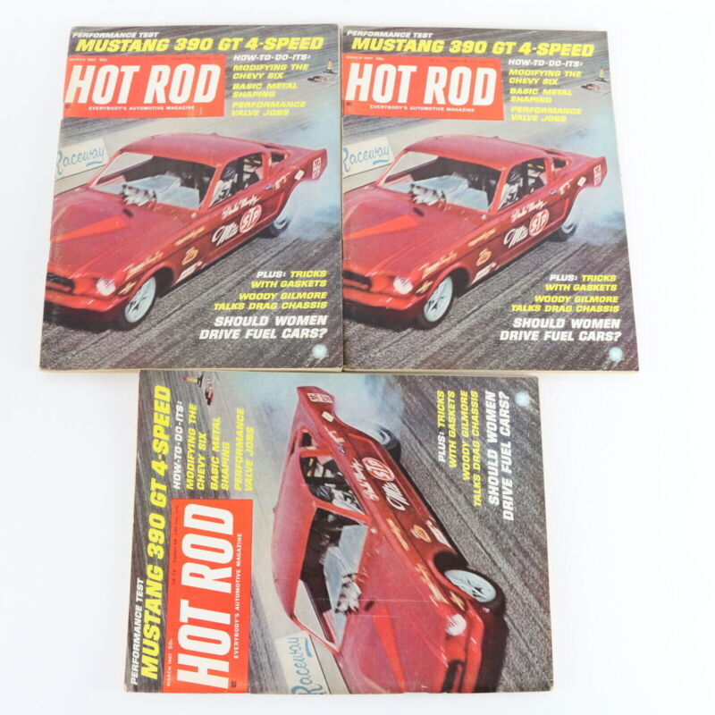 Lot Of 5 Hot Rod Mustang 390 Gt March 1967 Vintage Car Magazines