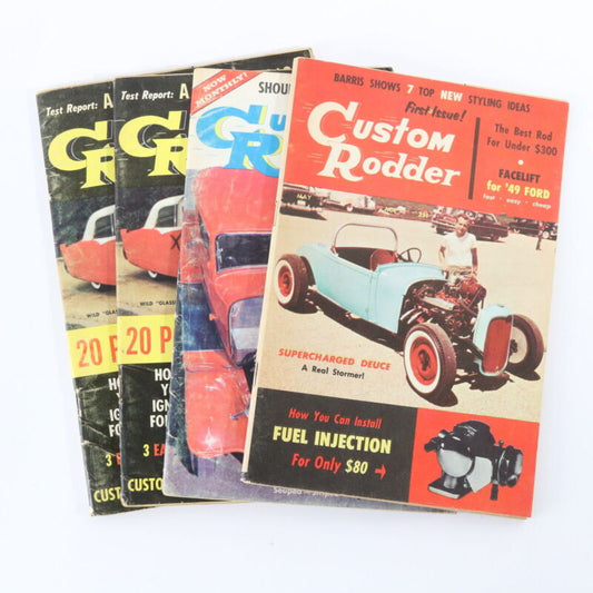 Lot Of 4 Custom Rodder May Sep Oct 1957 Vintage Car Magazines