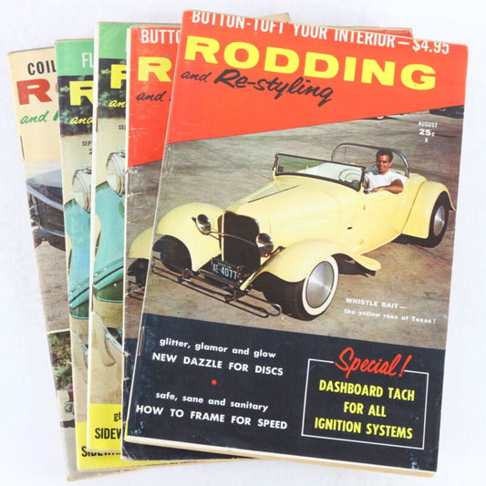 Lot Of 5 Rodding & Re-styling Aug Sep Oct 1959 Vintage Car Magazines