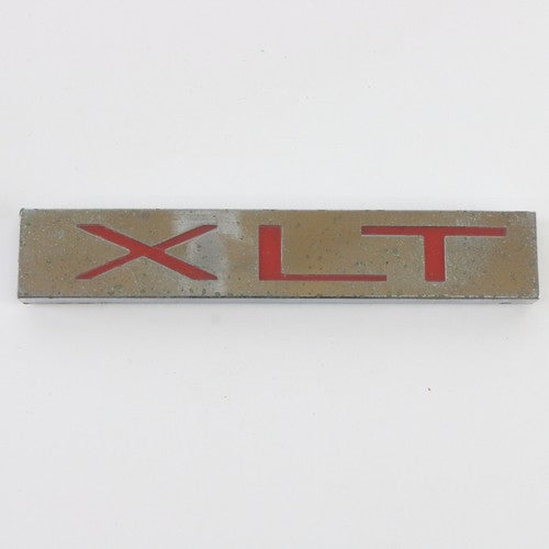  1980s Ford XLT Silver & Red Bedside Emblem Badge 4.25"