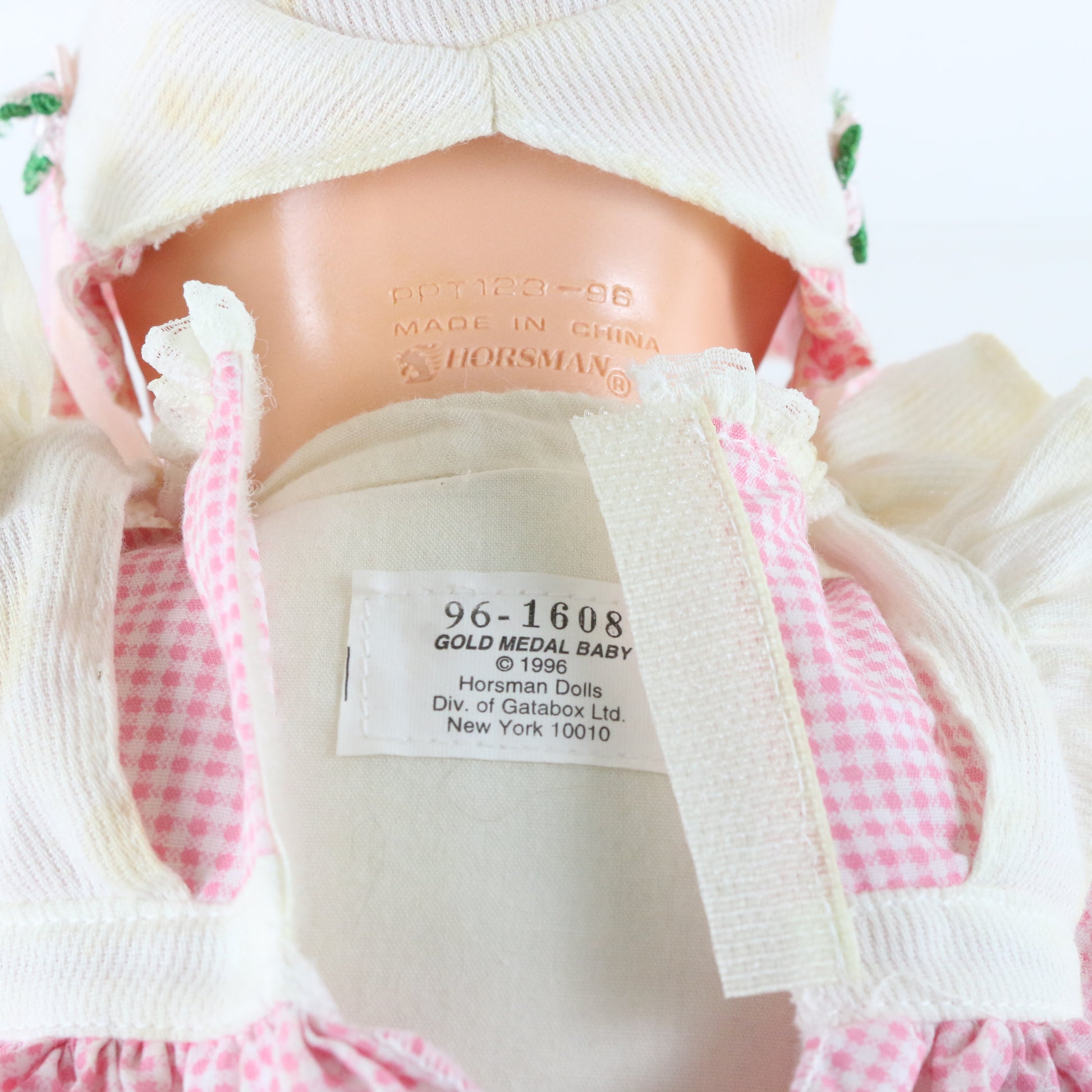 Gold Medal Baby Pink Dress Girl Horsman 13.5" Doll W/ Cap