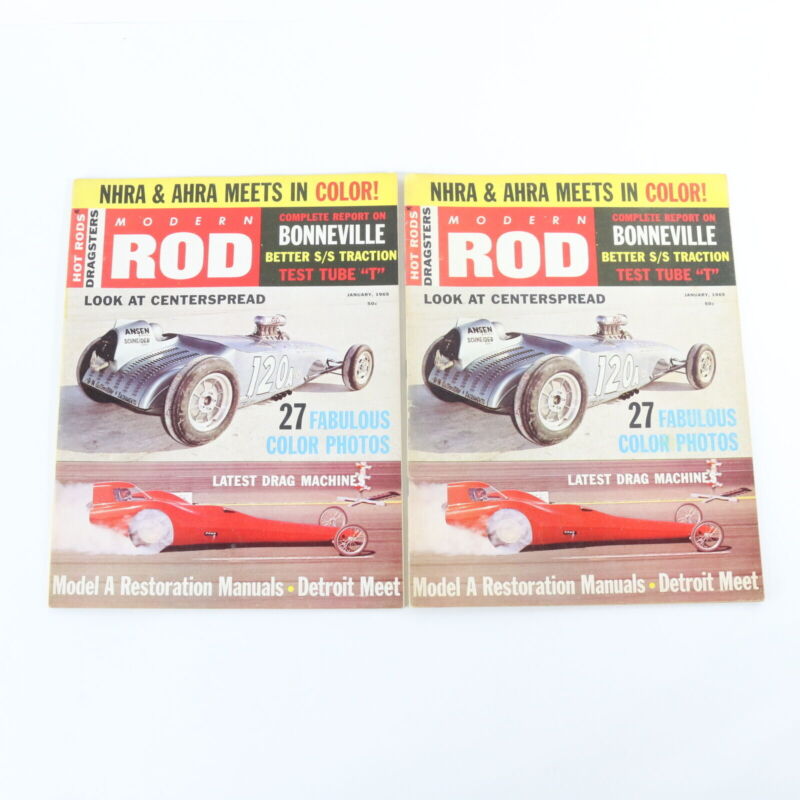 Lot Of 4 Modern Rod Dragsters Hot Rods Jan & May 1965 Vintage Car Magazines