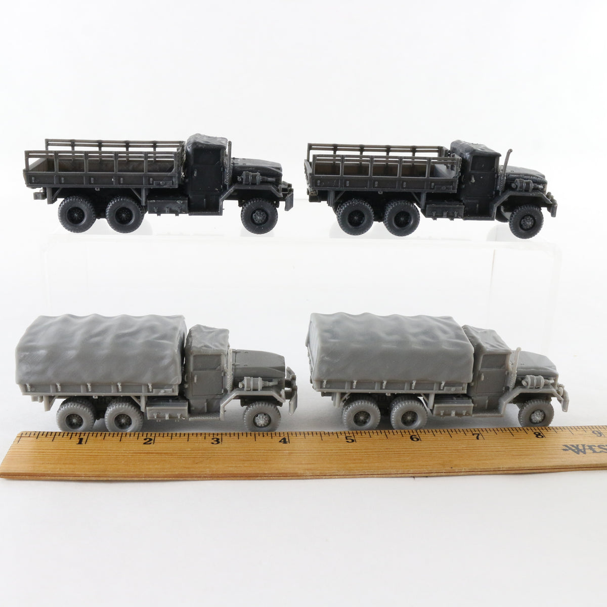 Lot Of 4 M54 Transport Truck Covered & Open 1:72 3D Printed Military Models