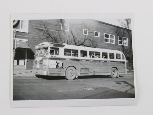 Vintage Black & White Transport Co 1041 Bus Photograph Kodak Velox 4.75"