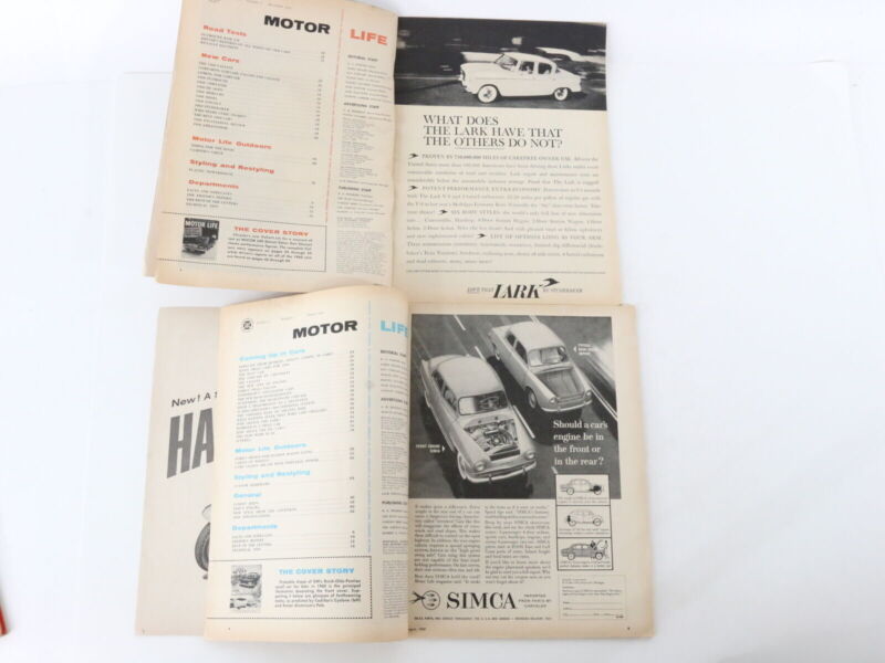 Lot Of 4 Motor Life Vintage Car Magazines Feb Aug Dec 1959 35c