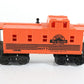 Main Line Rio Grande 9077 Orange Plastic Caboose Lionel O