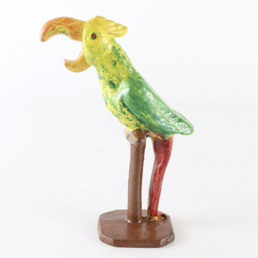 Vintage 1940s Cast Iron Metal Perched Parrot Bottle Opener 5” John Wright Co.