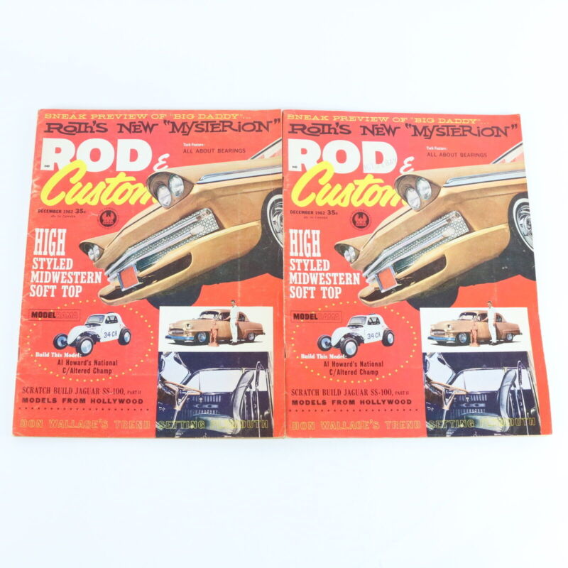 Lot Of 2 Rod & Custom Roths New Mysterion December 1962 Vintage Car Magazines