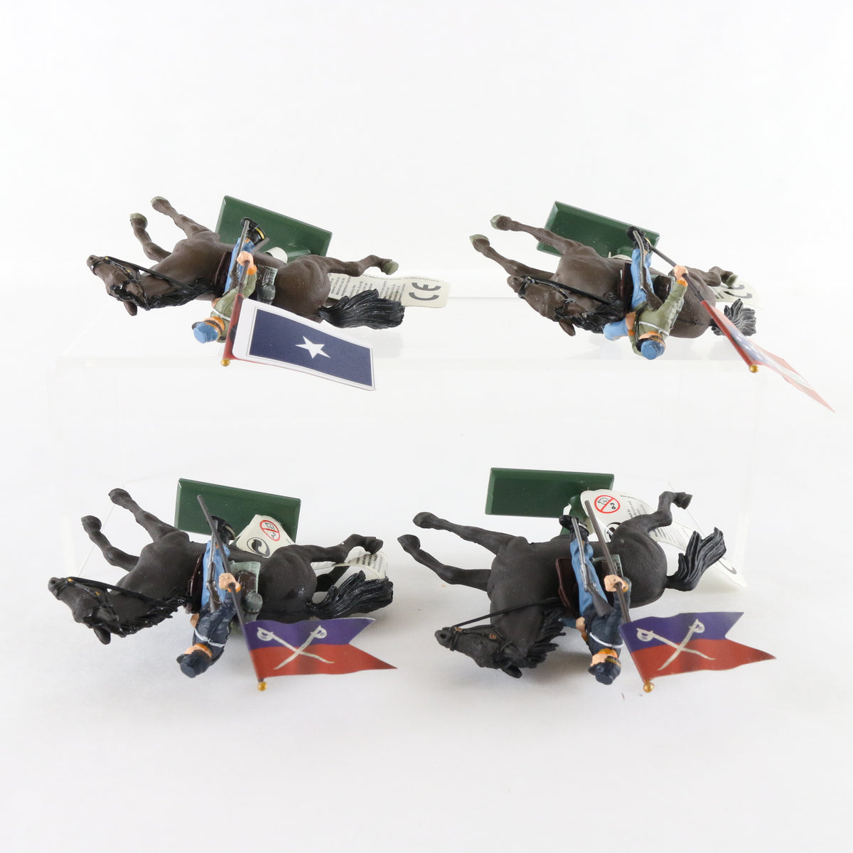 Lot Of 4 Union Confederate Civil War Cavalry Bearers Britains 1:32 Figures