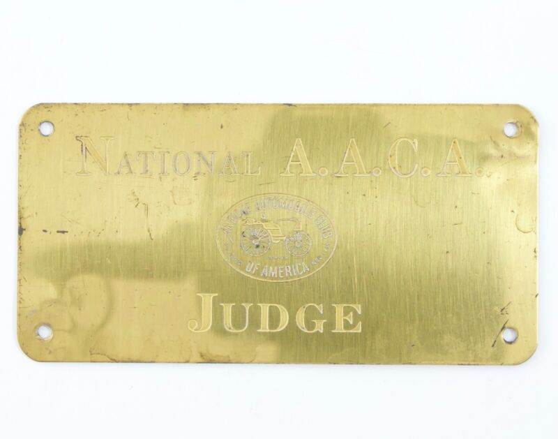 National AACA Judge Antique Automobile Club Of America 3.5��� Metal Plaque