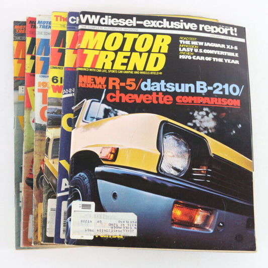 Lot Of 6 Motor Trend Jan Feb Mar Apr May June 1976 Vintage Car Magazines