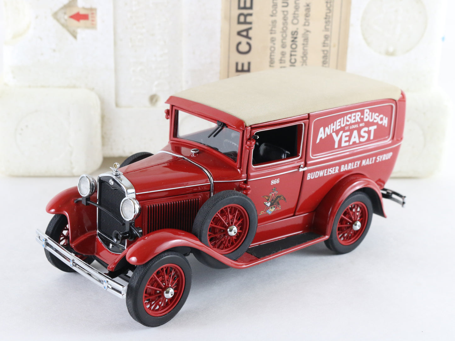 1931 Budweiser Delivery Truck Red Tan Danbury Mint 1:24 Diecast Model Car