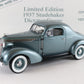 1937 Studebaker Dictator Coupe Blue Danbury Mint 1:24 Diecast #239/5000