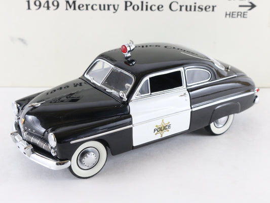 1949 Mercury Police Cruiser Black White Danbury Mint 1:24 Diecast Car