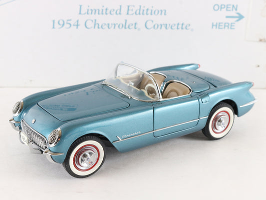 1954 Chevy Corvette Limited Blue Convertible Danbury Mint 1:24 #3384
