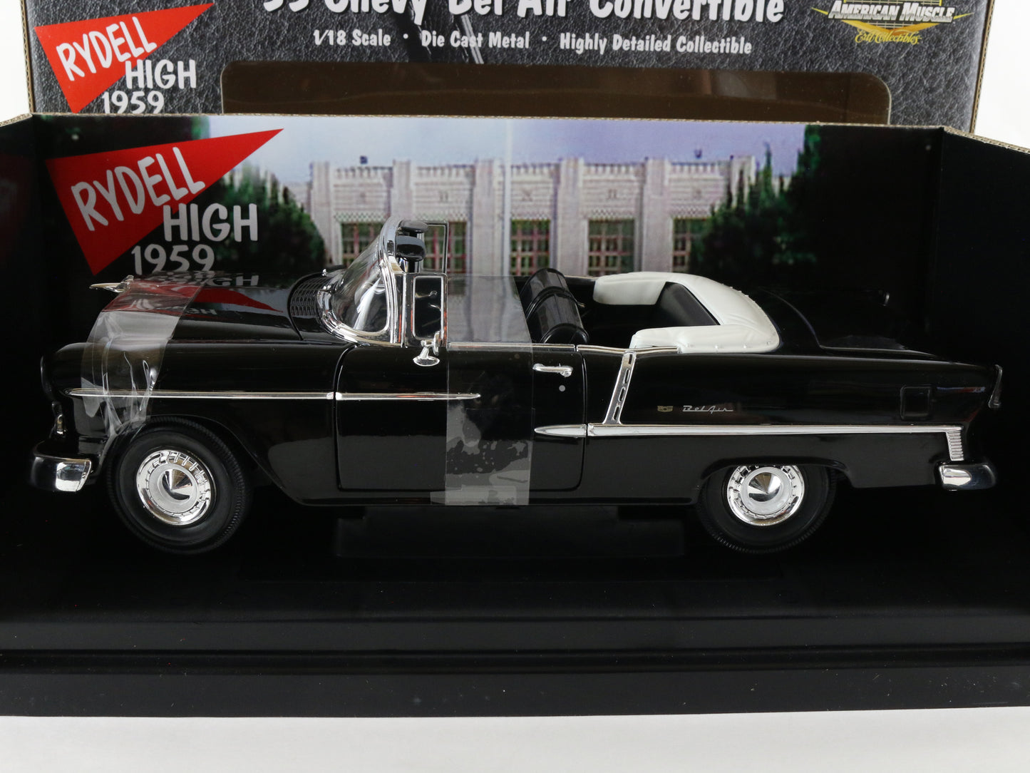 1955 '55 Bel Air Convertible Black Grease Movie American Muscle ERTL 1:18 36602