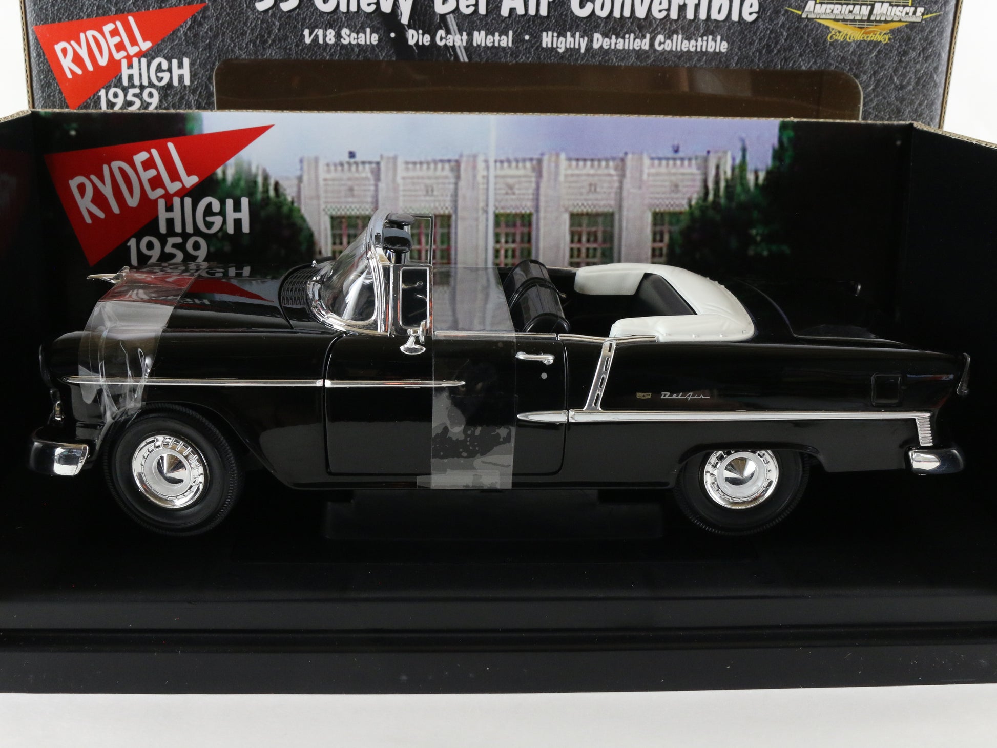 1955 '55 Bel Air Convertible Black Grease Movie American Muscle ERTL 1:18 36602