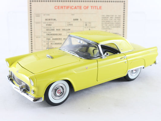 1955 Ford Thunderbird Convertible Yellow Danbury Mint 1:24 Model 