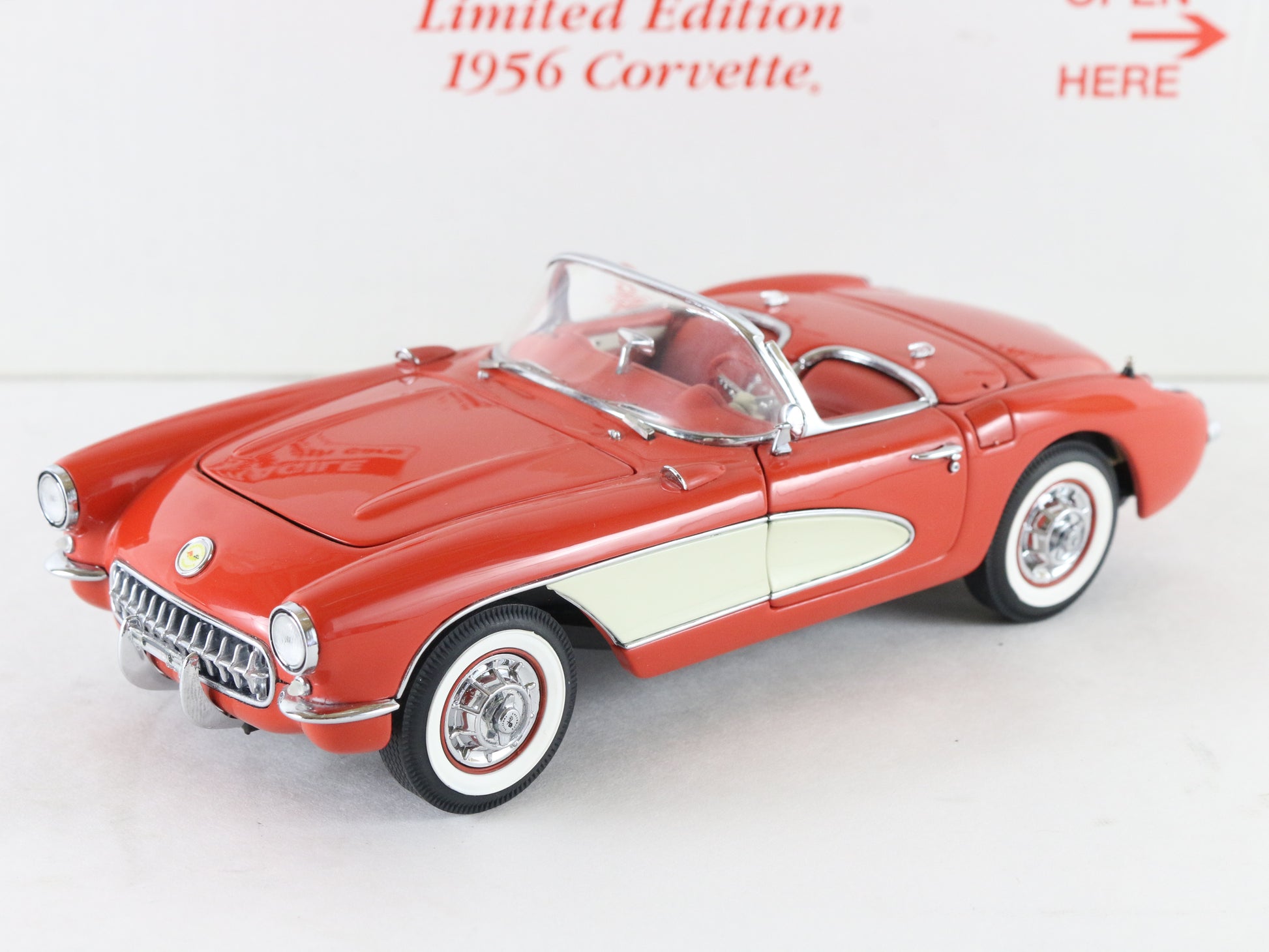 1956 Chevy Corvette Venetian Red & White Limited Danbury Mint 1:24 Diecast 4753