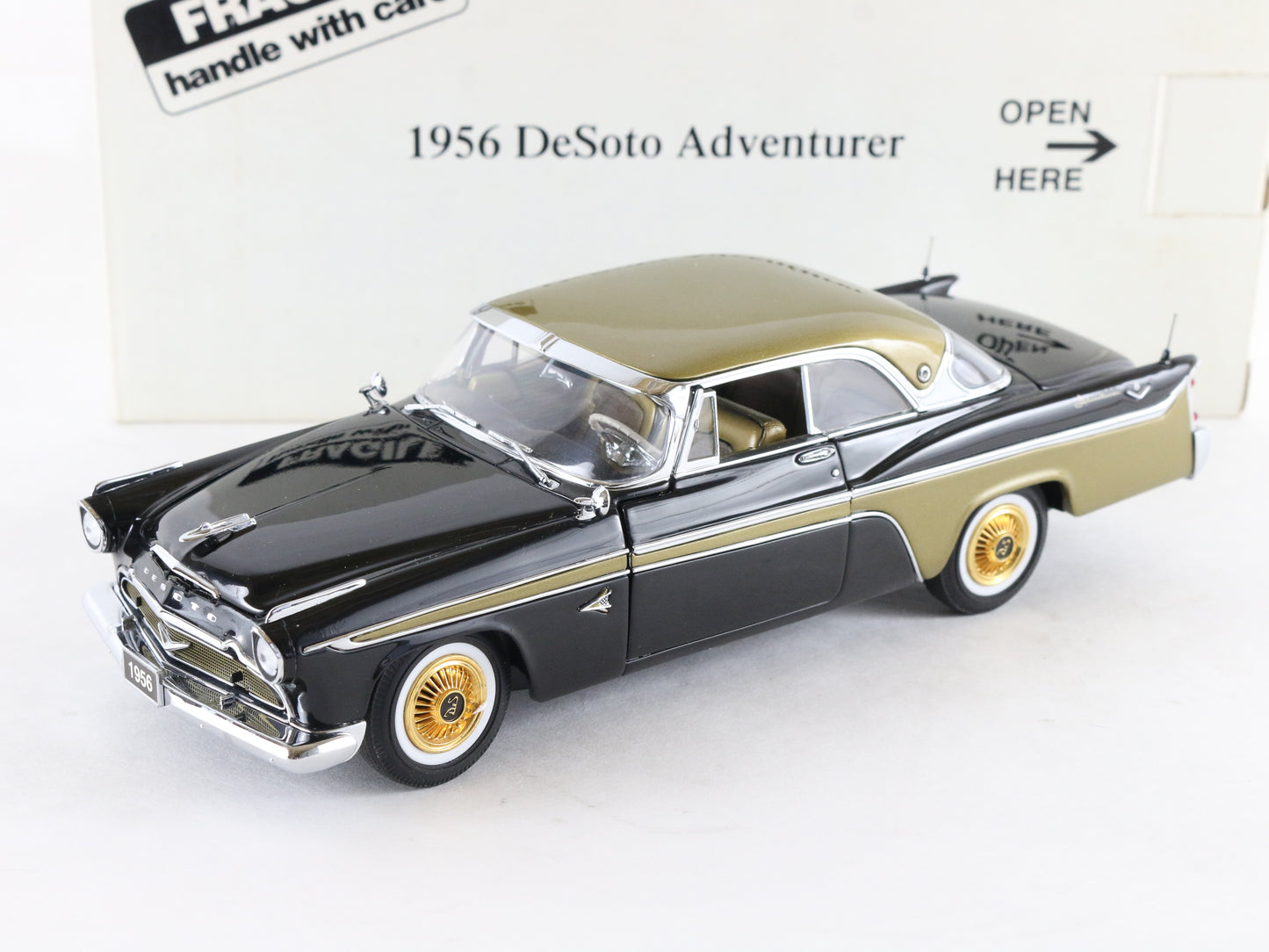 1956 Desoto Adventurer Black Gold Danbury Mint 1:24 Diecast Car