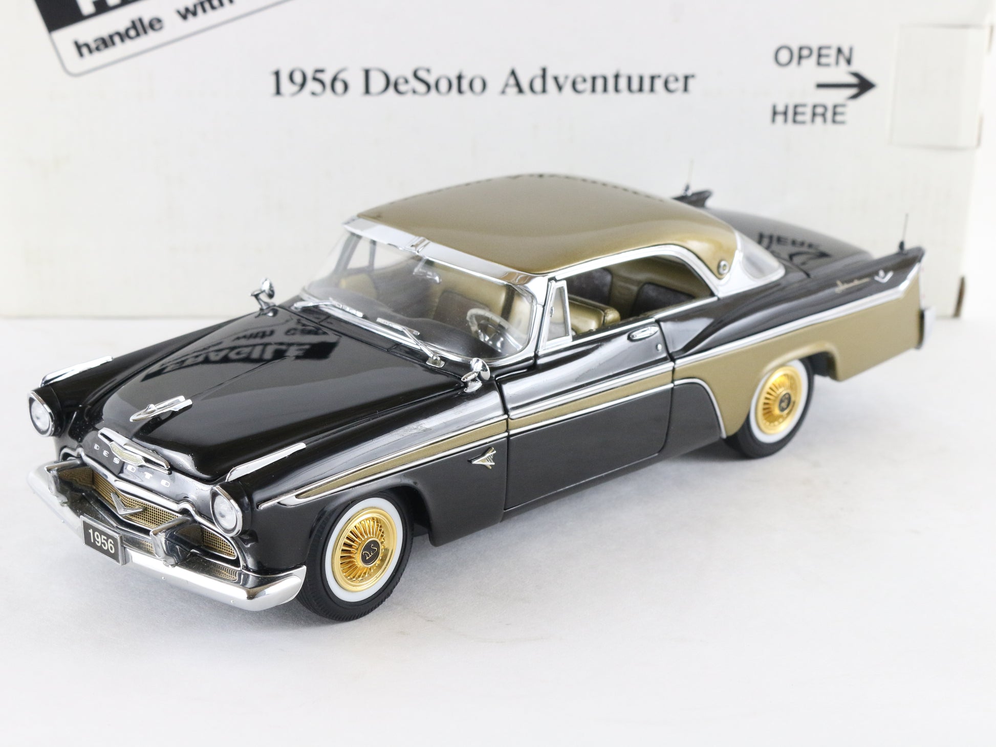 1956 Desoto Adventurer Coupe Black Gold Danbury Mint 1:24 Diecast 