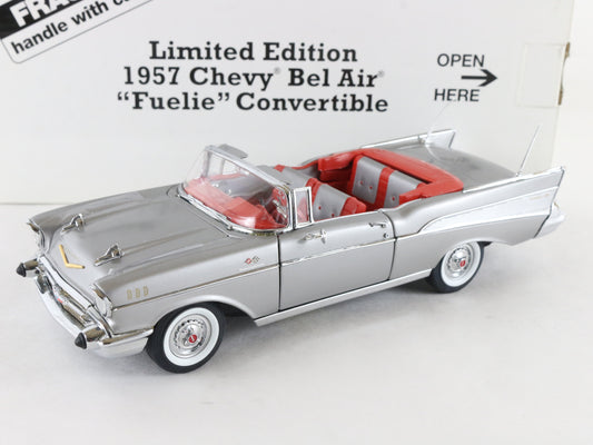 1957 Chevy Bel Air Fuelie Convertible Silver Danbury Mint 1:24 4936/5000 LIMITED