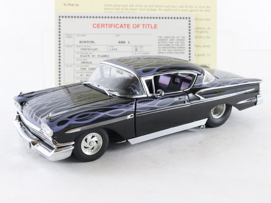1958 Chevrolet Impala Street Machine Black W/ Flames Danbury Mint 1:24 Model 